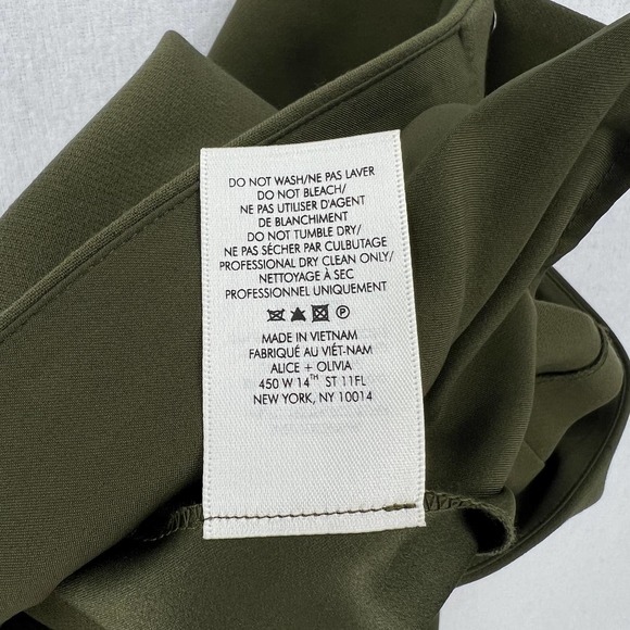 ALICE + OLIVIA Shorts Womens 6 Olive Green Cady High Waist Clean Short NWT - Picture 7 of 16